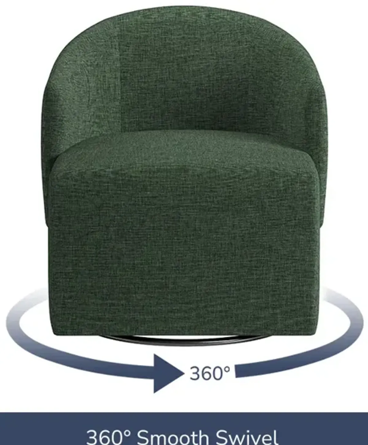 BELLEZE Swivel Accent Chair, Modern Upholstered Swivel Armchair 360 Degree Barrel Chair Comfy Corner Chair for Living Room Bedroom - Malta (Green)