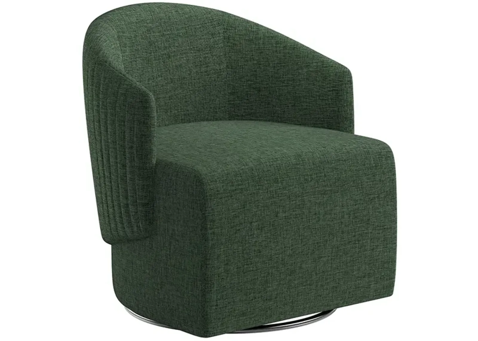 BELLEZE Swivel Accent Chair, Modern Upholstered Swivel Armchair 360 Degree Barrel Chair Comfy Corner Chair for Living Room Bedroom - Malta (Green)