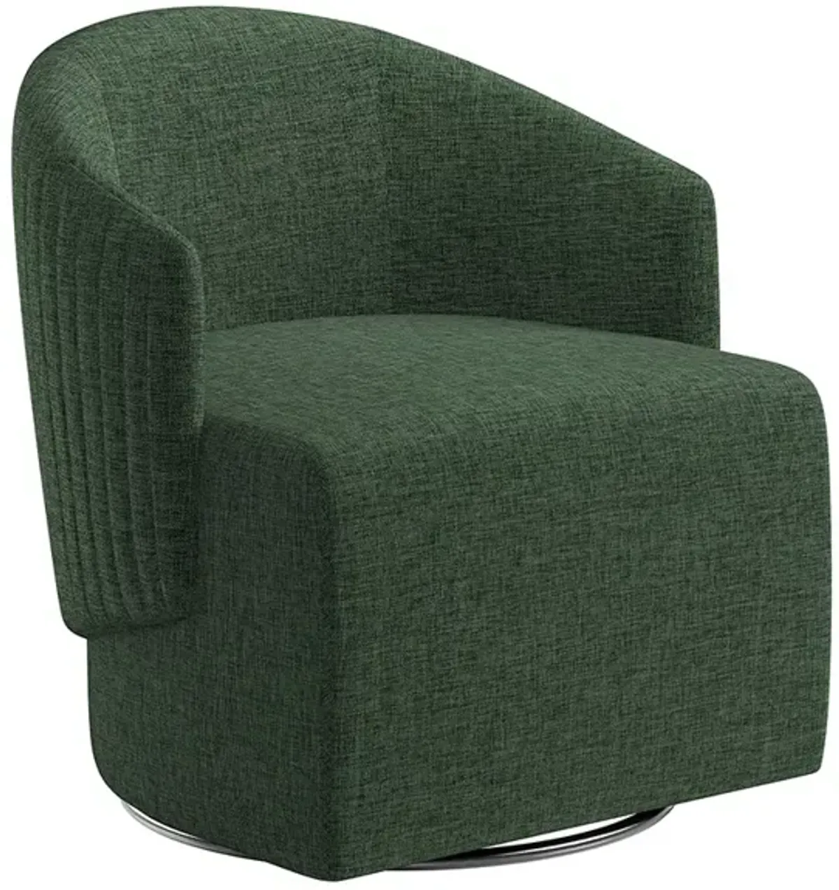 BELLEZE Swivel Accent Chair, Modern Upholstered Swivel Armchair 360 Degree Barrel Chair Comfy Corner Chair for Living Room Bedroom - Malta (Green)