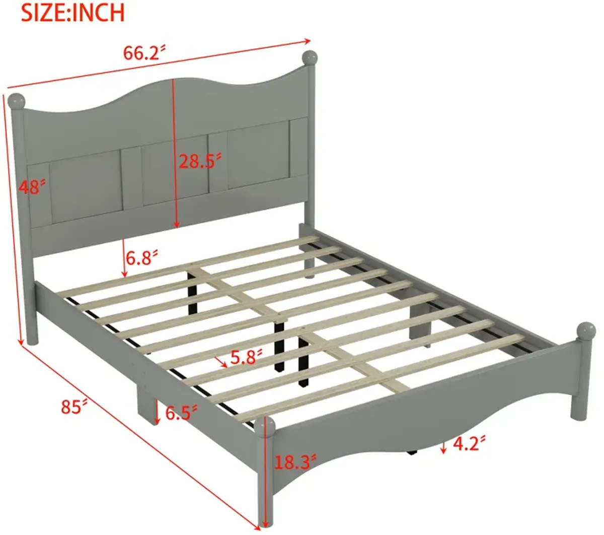 Merax Elegant Design Wood Platform Bed with Headboard