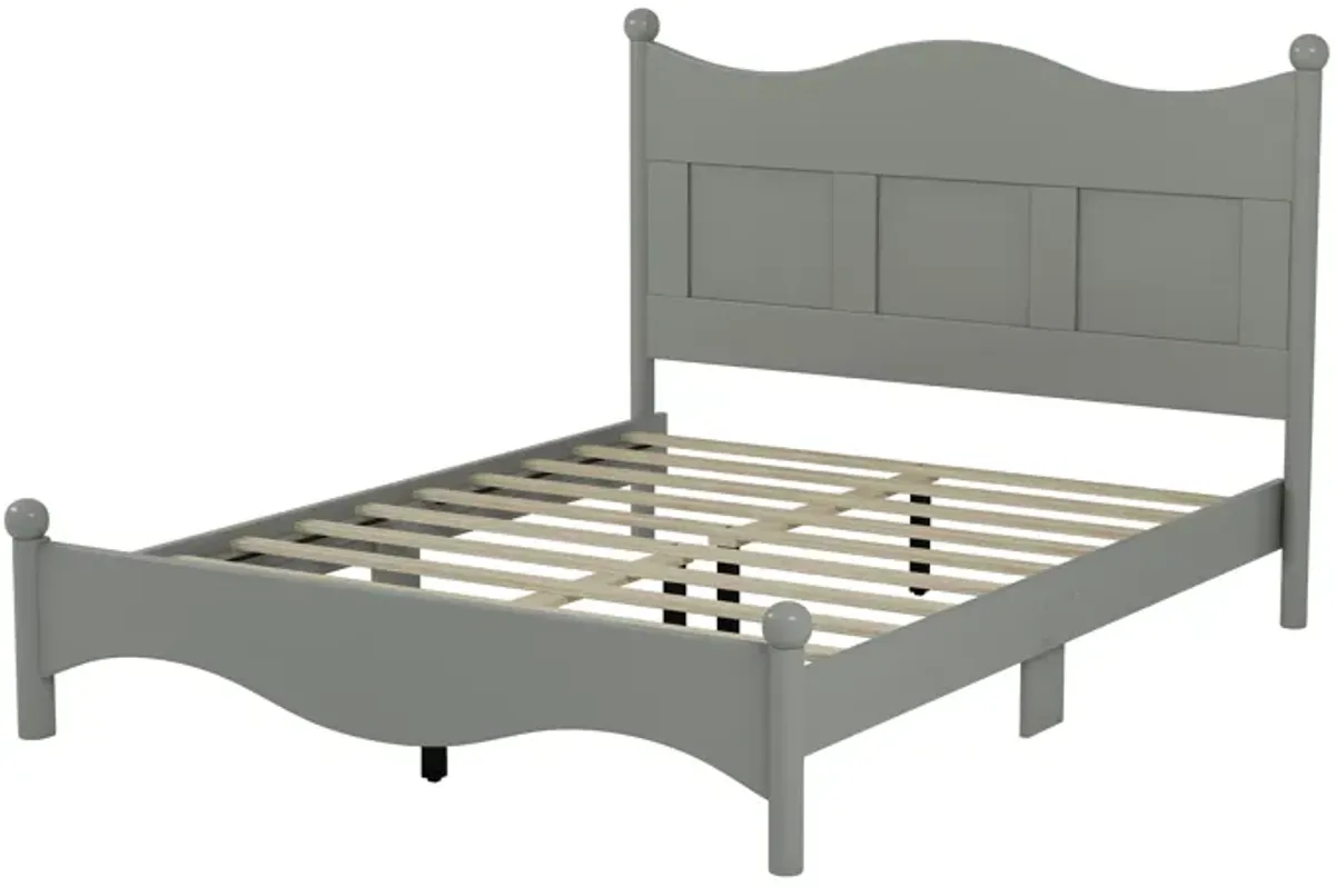 Merax Elegant Design Wood Platform Bed with Headboard