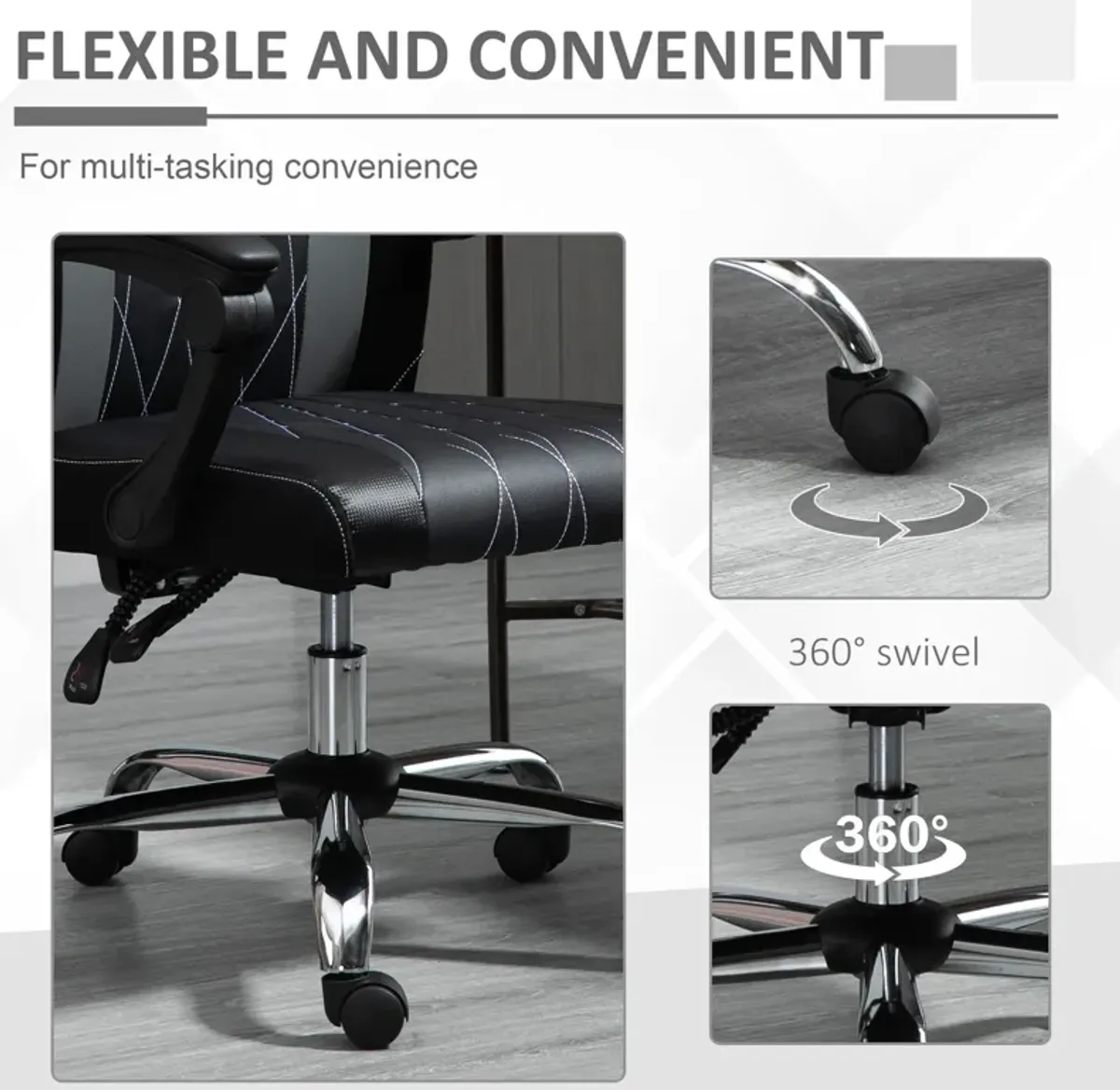 Ergonomic Mesh Seating: Desk Chair with Adjustable Headrest and Swivel