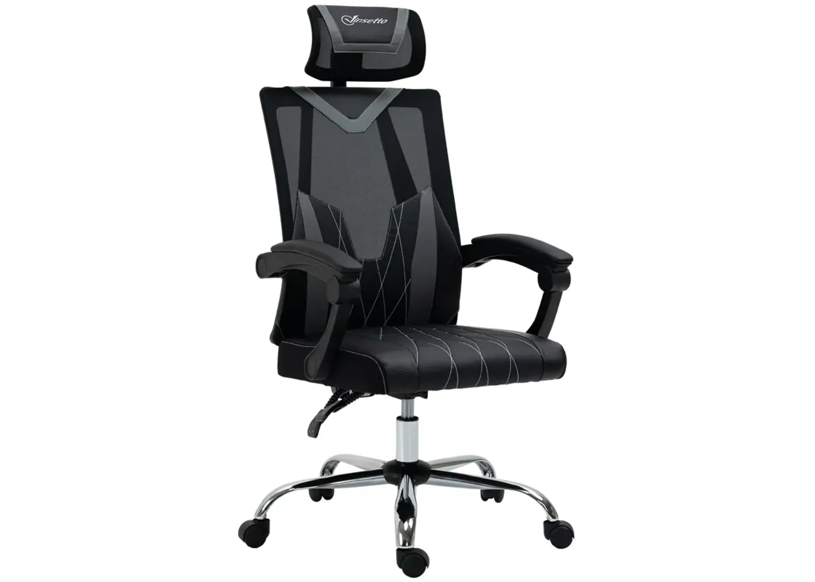 Ergonomic Mesh Seating: Desk Chair with Adjustable Headrest and Swivel