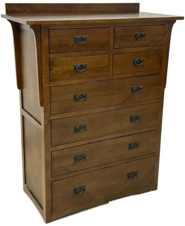 Crafters and Weavers Mission Quarter Sawn Oak 8 Drawer Dresser - Walnut