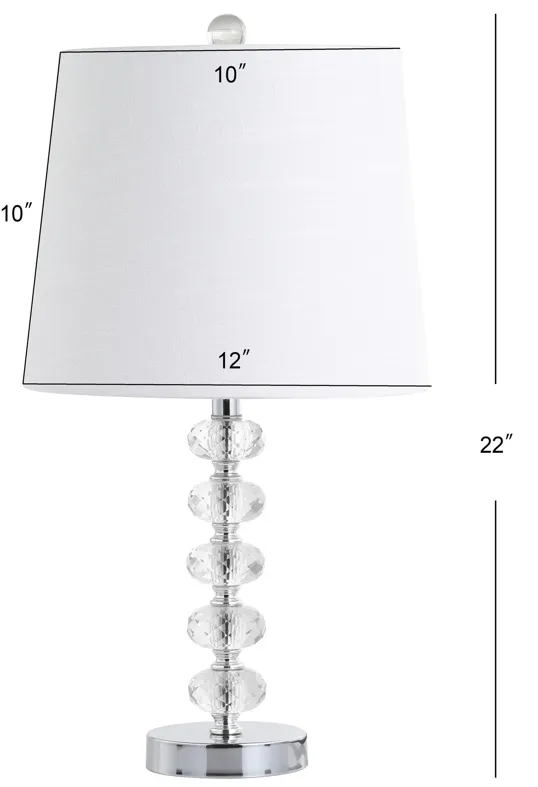 Kevin 22" Glass/Metal LED Table Lamp, Clear/Chrome (Set of 2)