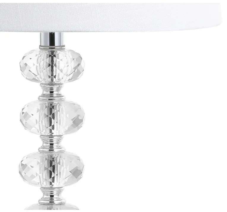 Kevin 22" Glass/Metal LED Table Lamp, Clear/Chrome (Set of 2)