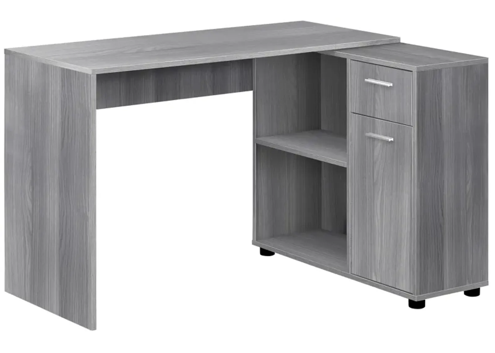 Monarch Specialties I 7351 Computer Desk, Home Office, Corner, Storage Drawers, 46"L, L Shape, Work, Laptop, Laminate, Grey, Contemporary, Modern