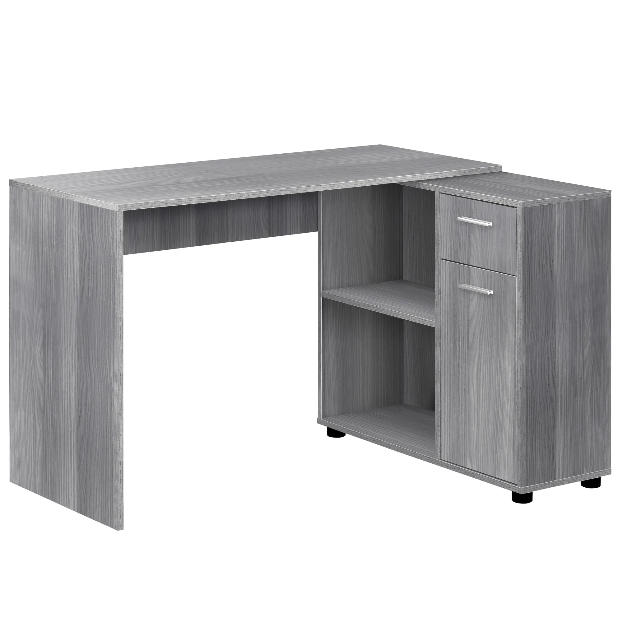 Monarch Specialties I 7351 Computer Desk, Home Office, Corner, Storage Drawers, 46"L, L Shape, Work, Laptop, Laminate, Grey, Contemporary, Modern