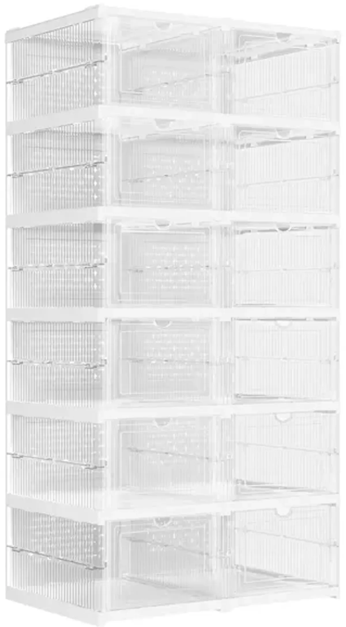 Pack of 12 Stackable Shoe Boxes Transparent