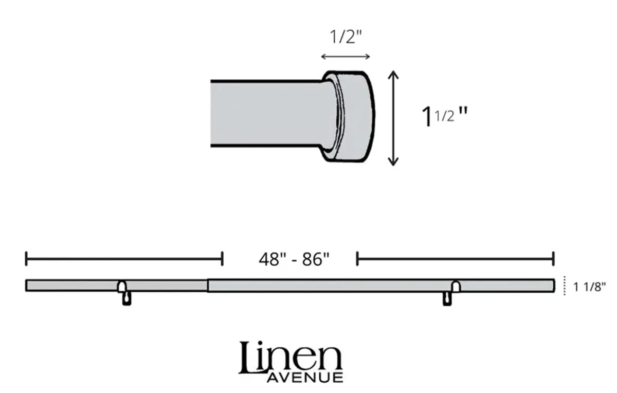 Linen Avenue End Cap Double Window Curtain Rod Set, 28 to 48-Inch, Brushed Nickel