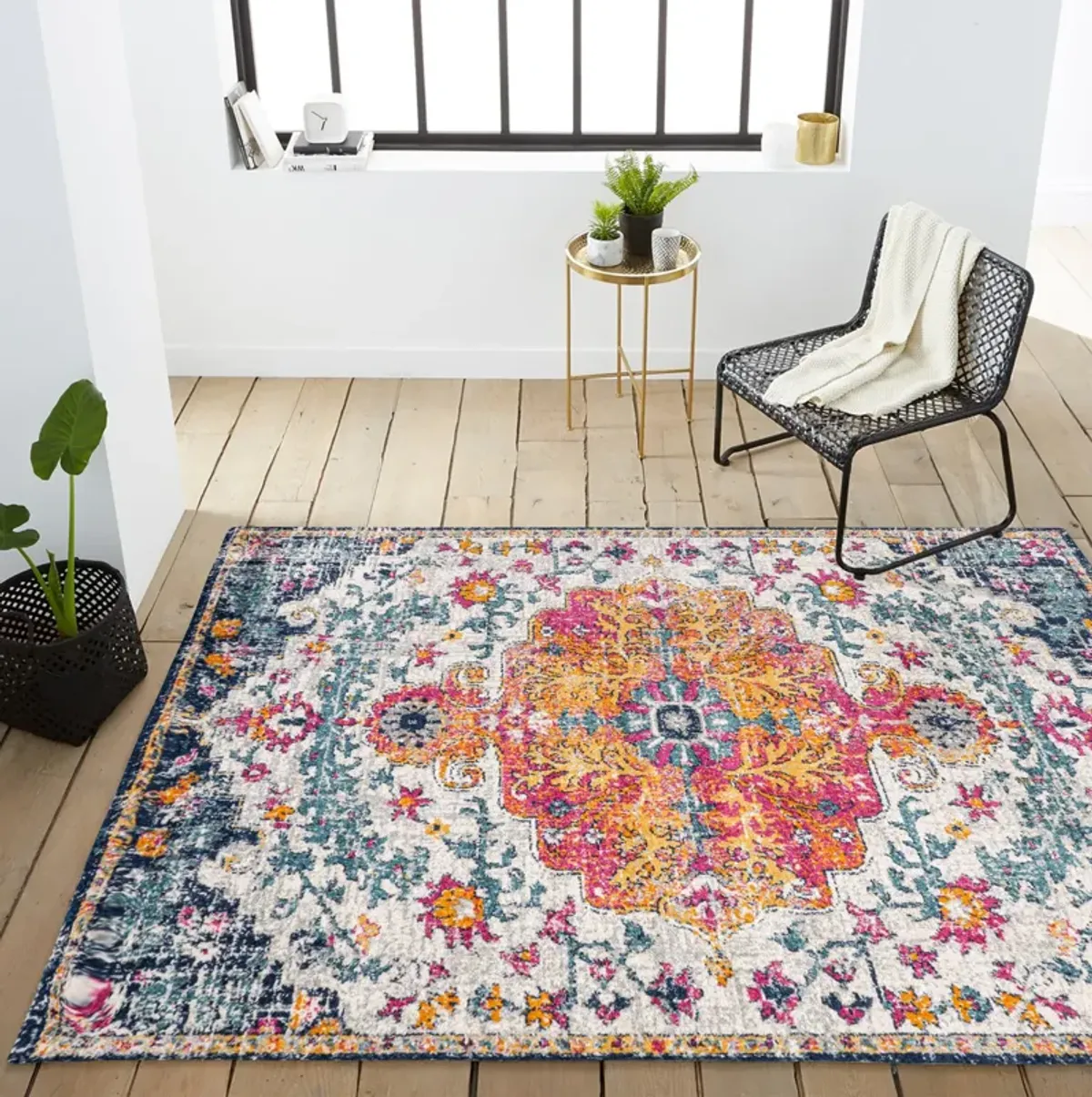 Anaise Ornate Boho Medallion Area Rug