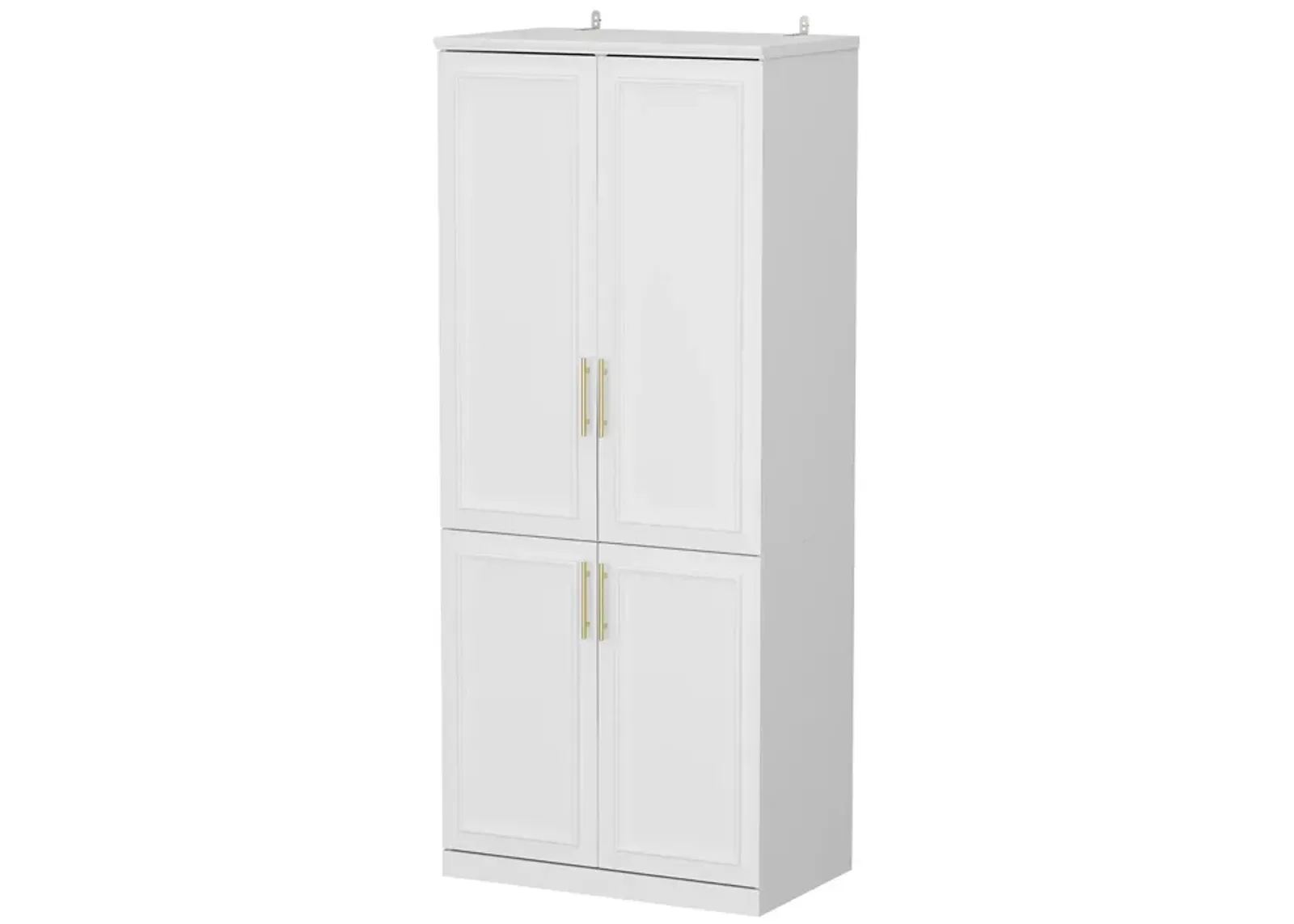 FUFU&GAGA  Armoire with Shelves and Hanging Rods for Bedroom Storage (31.7" W x 19.3" D x 74.8" H)White