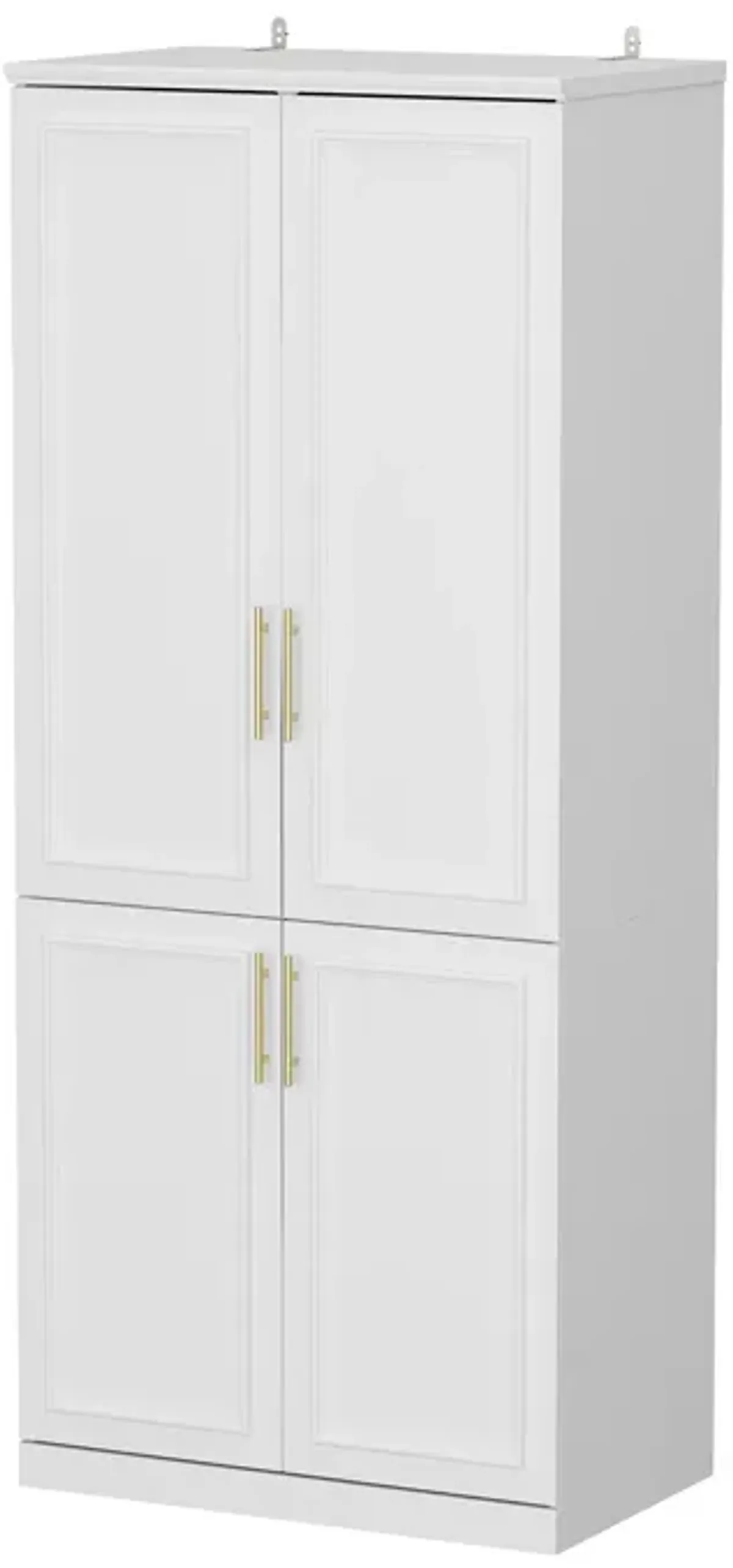 FUFU&GAGA  Armoire with Shelves and Hanging Rods for Bedroom Storage (31.7" W x 19.3" D x 74.8" H)White