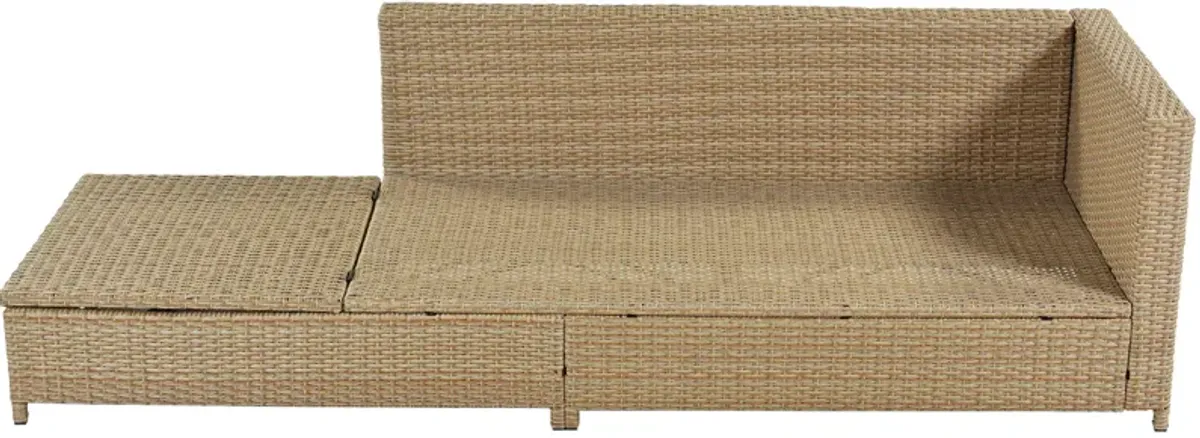 Merax Outdoor 3-Piece Rattan Sofa Set with Table