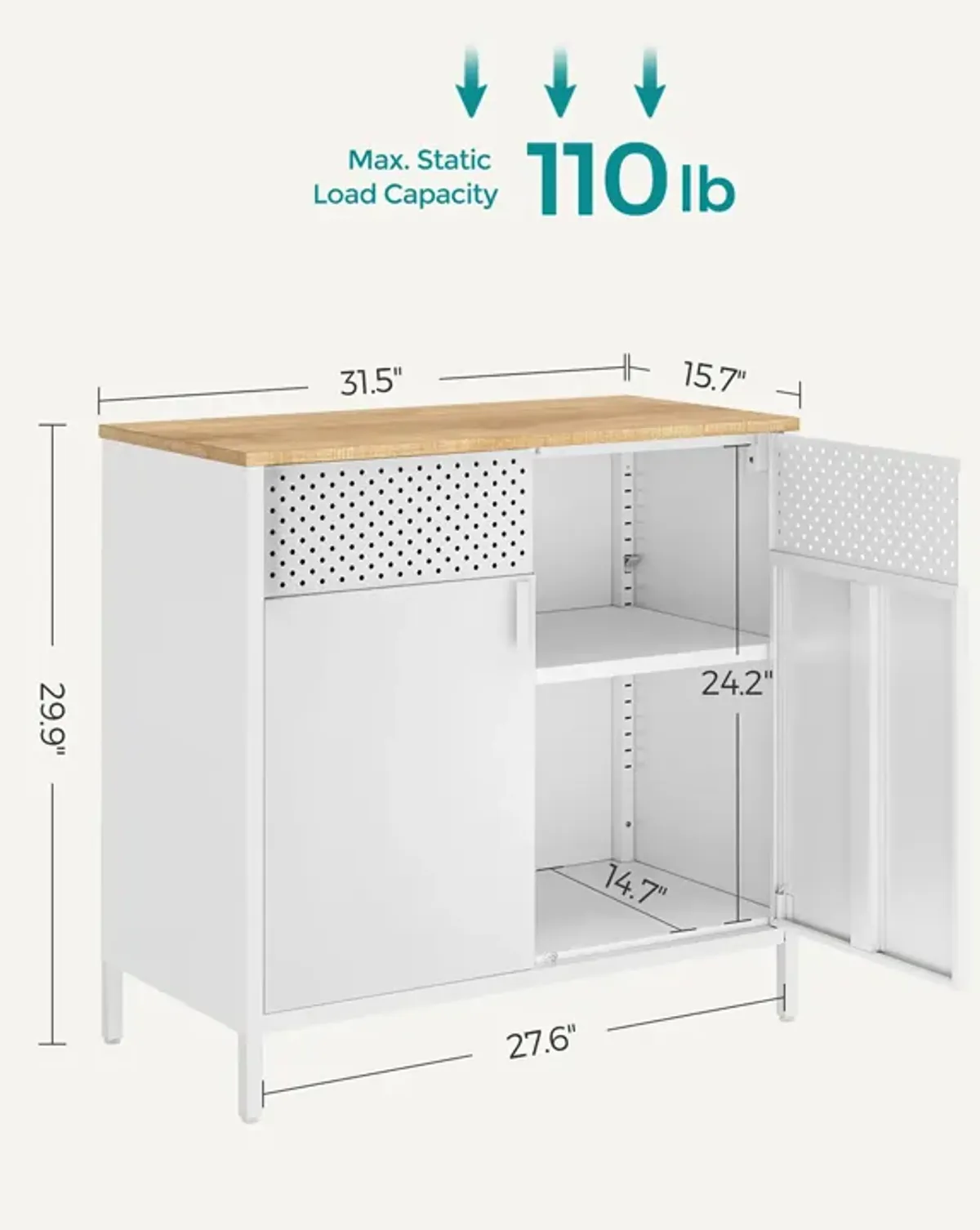 Storage Sideboard - Buffet Table with Adjustable Shelves for Versatile Organization and Stylish Dining