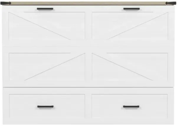 Merax Farmhouse Murphy Cabinet Bed with Charging Station