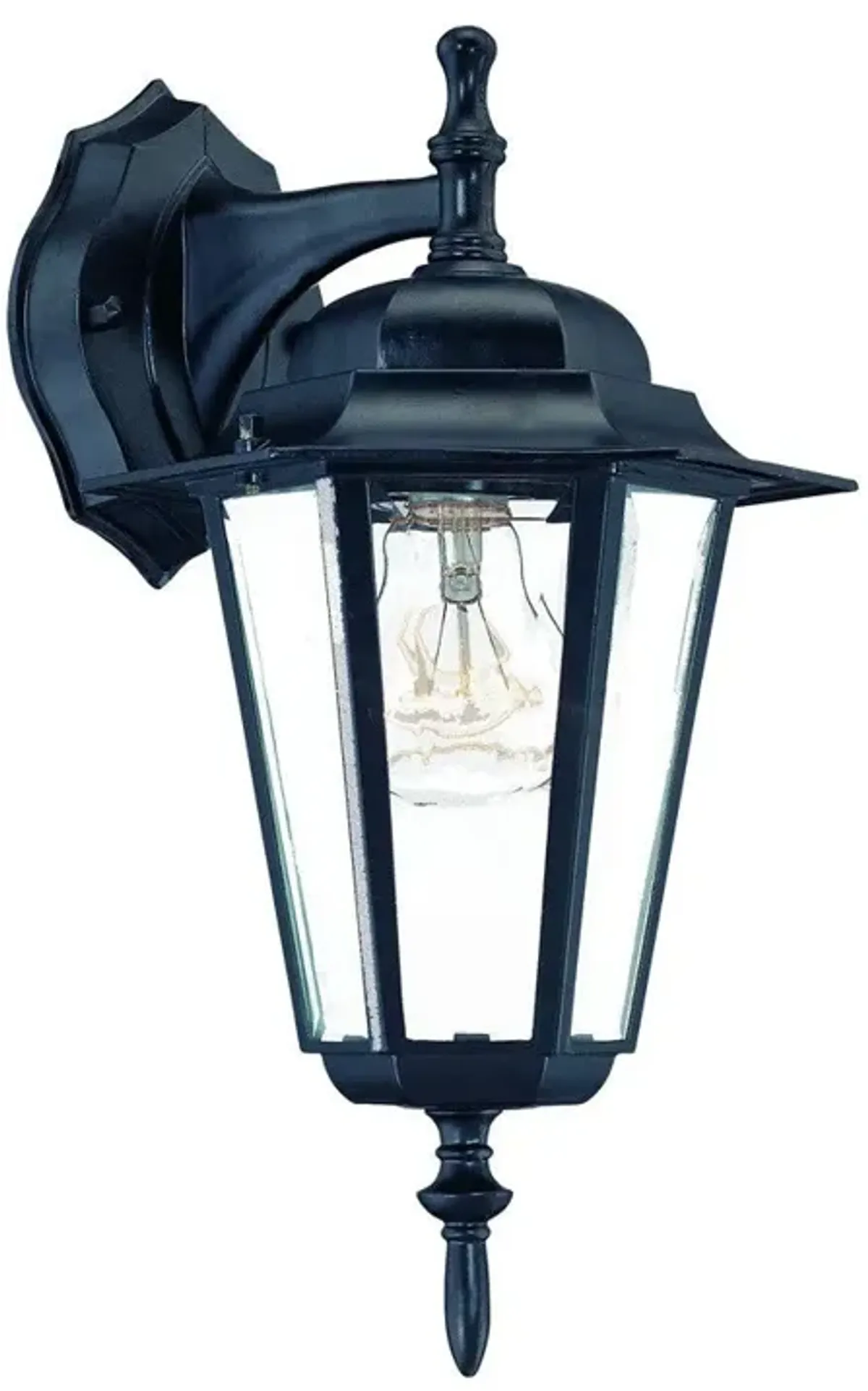 Hivvago Matte Black Glass Hanging Lantern Wall Light