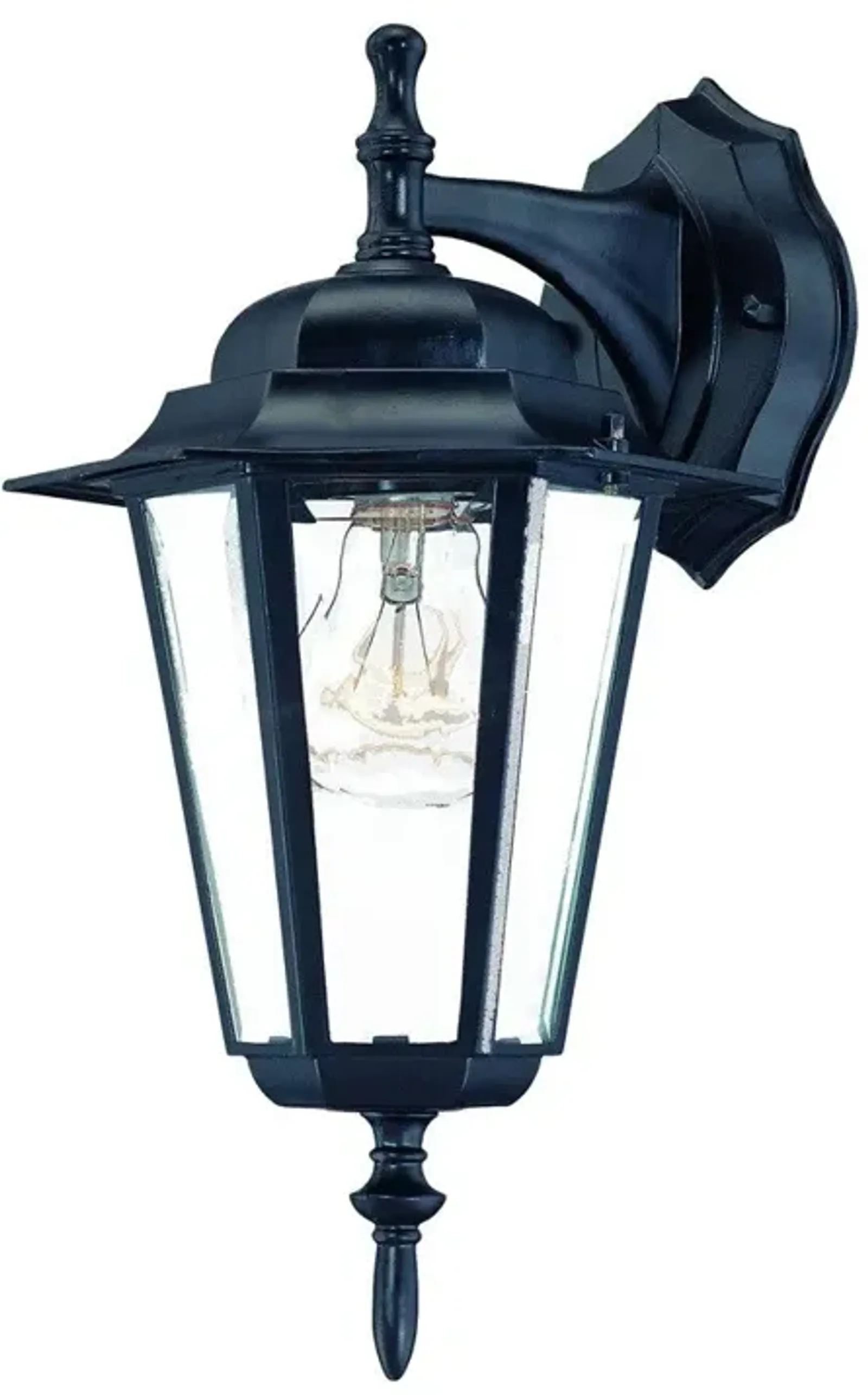 Hivvago Matte Black Glass Hanging Lantern Wall Light