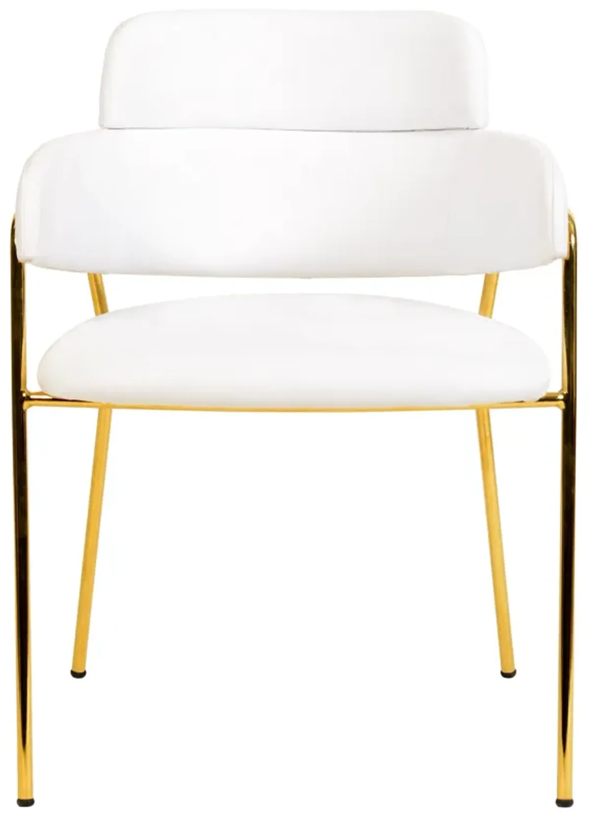 Axis Upholstered Dining Chairs Curved Open-Back & Gold Legs Set of 2 in