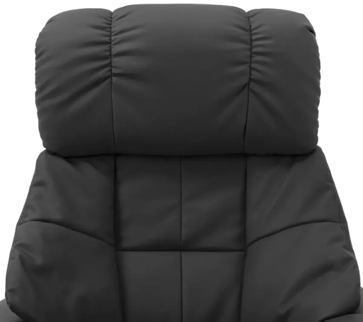 Massage Recliner with Ottoman Gray Faux Leather and Bentwood