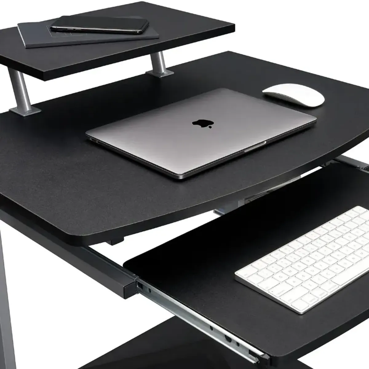 Techni Mobili Compact Computer Cart With Storage . Color: Graphite