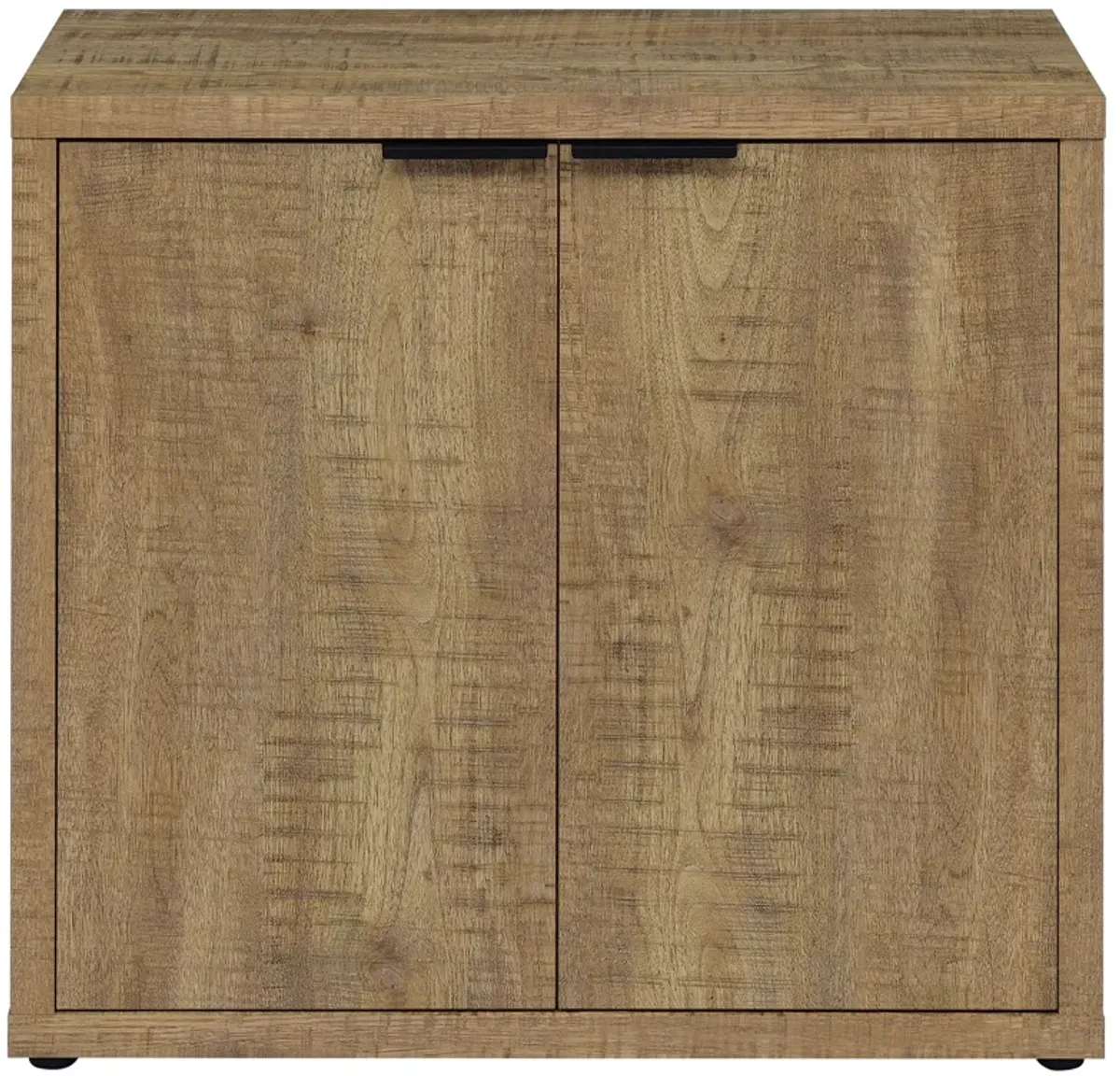 Azia Accent Cabinet, 2 Doors, Adjustable Shelves, Mango Brown Wood Frame - Benzara