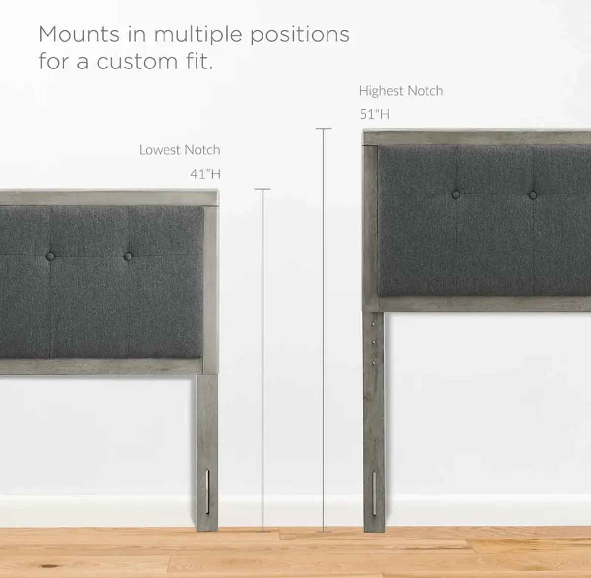 Modway - Draper Tufted Queen Fabric and Wood Headboard