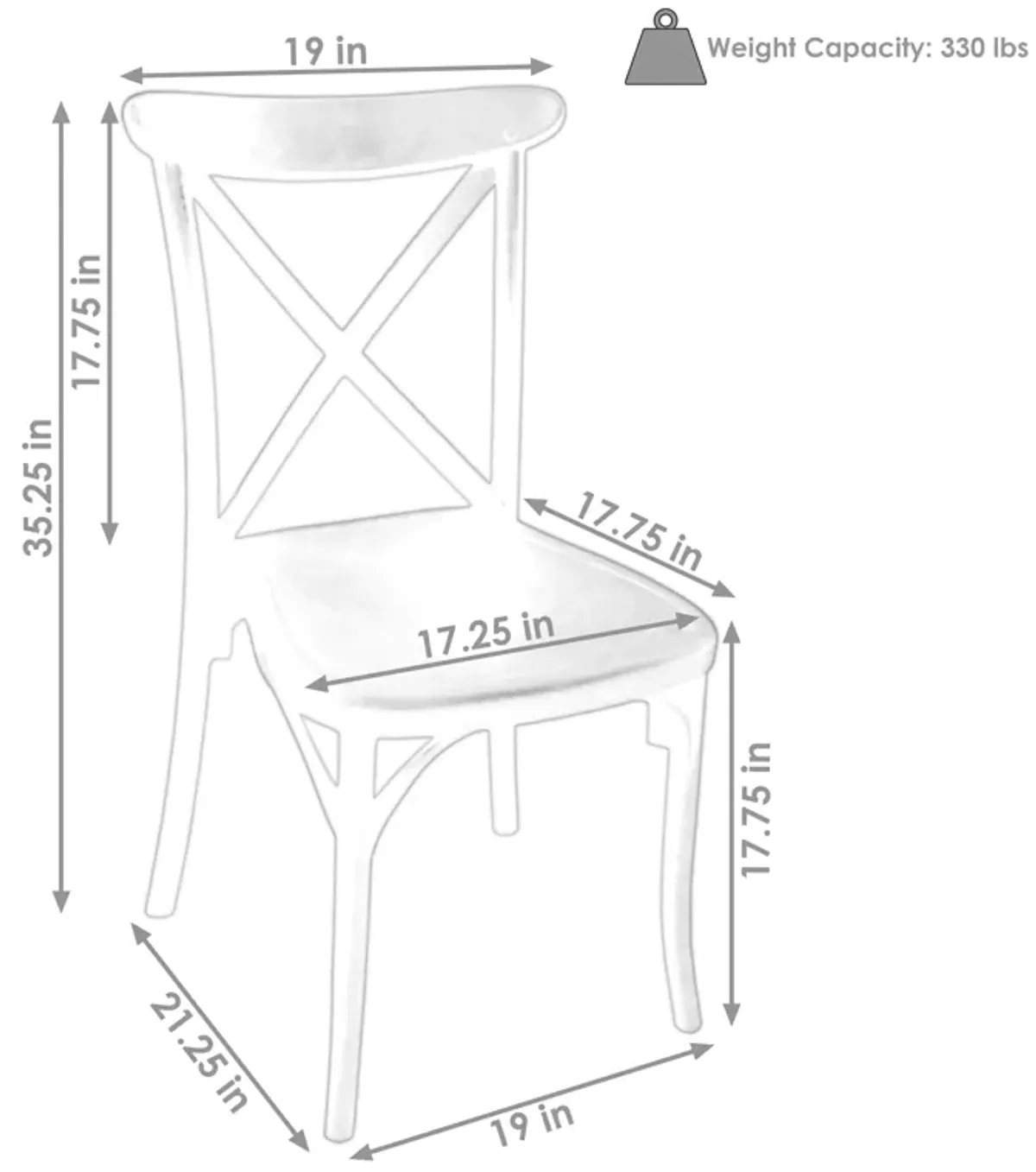 Sunnydaze Bellemead Plastic Patio Dining Chair - Coffee