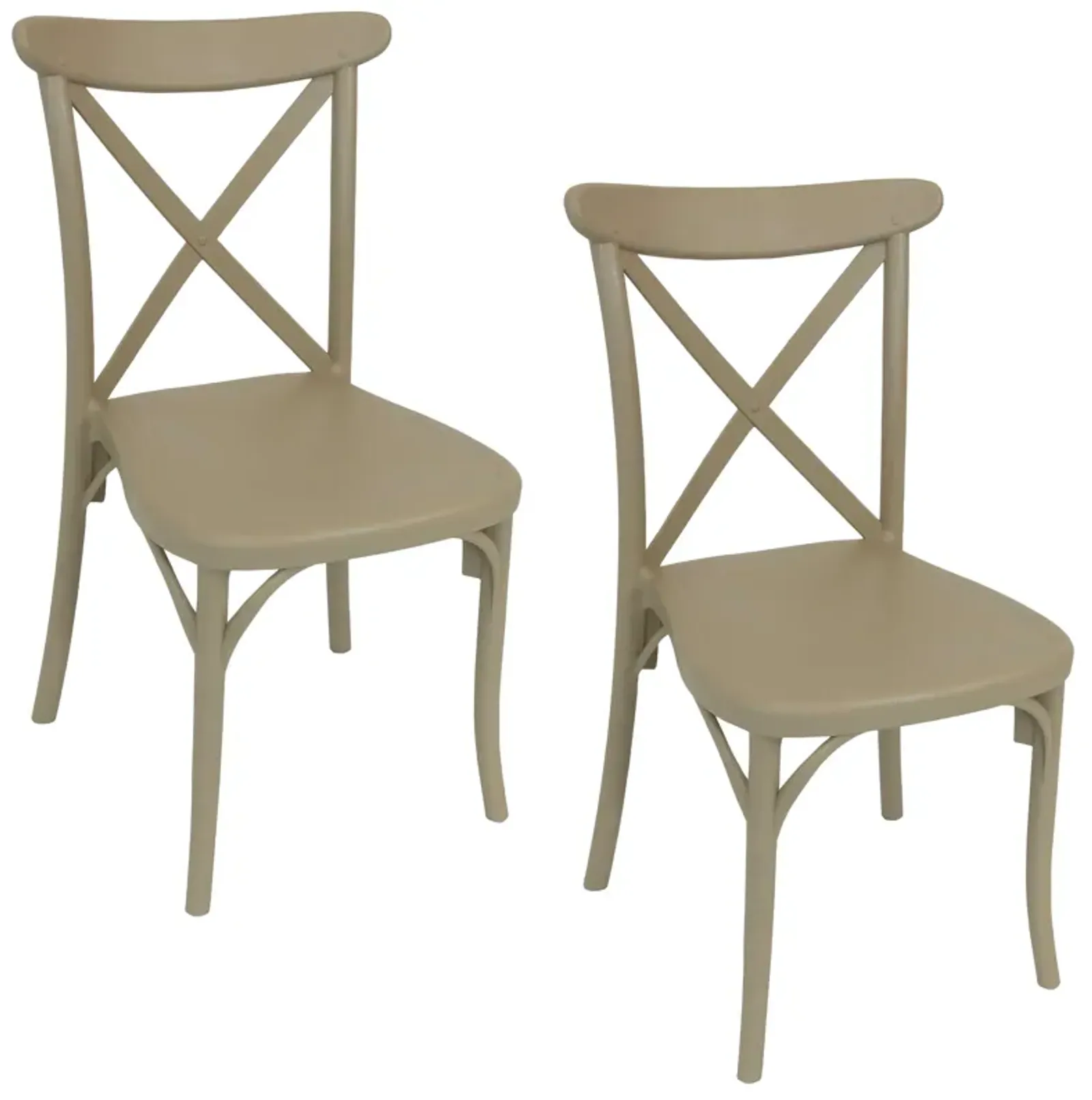 Sunnydaze Bellemead Plastic Patio Dining Chair - Coffee