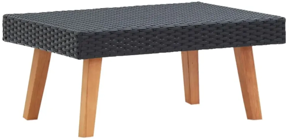 vidaXL Garden Coffee Table Poly Rattan Black