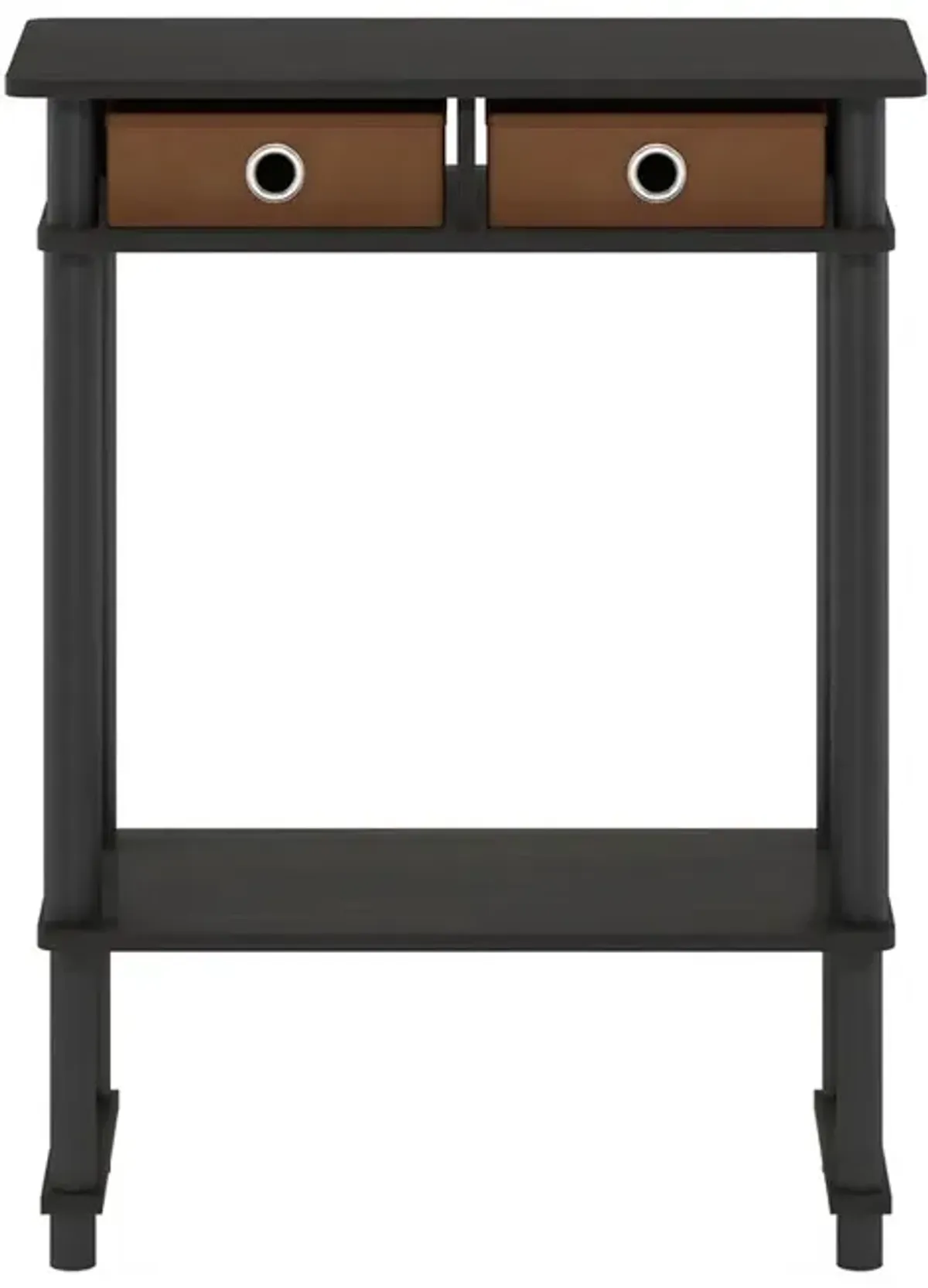 Furinno Turn-N-Tube Tall-Wide Hallway Console Table with Bin, Espresso/Brown