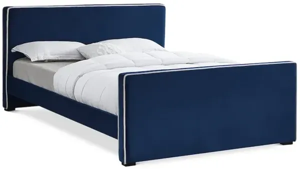Meridian Furniture Dillard Navy Velvet Full Bed