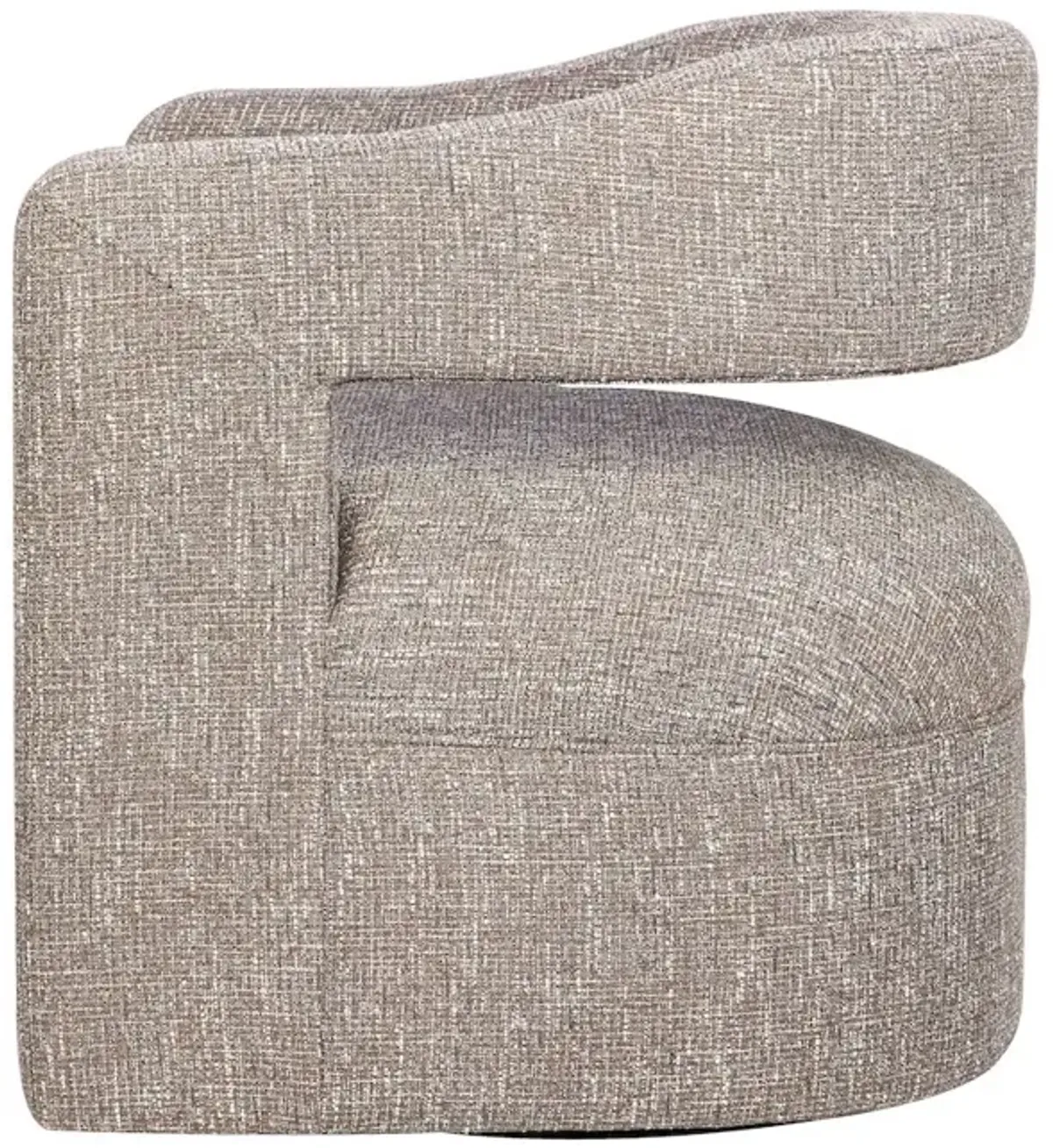 Jofran Lexy Modern Sculpted Curved Upholstered Swivel Accent Chair