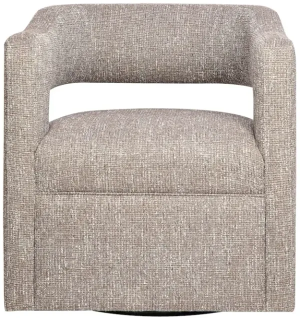 Jofran Lexy Modern Sculpted Curved Upholstered Swivel Accent Chair