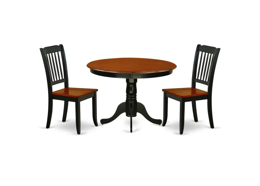 Dining Room Set Black & Cherry, HLDA3-BCH-W