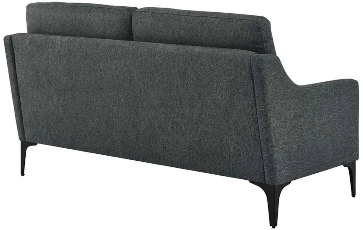 Corland Upholstered Fabric Loveseat Gray