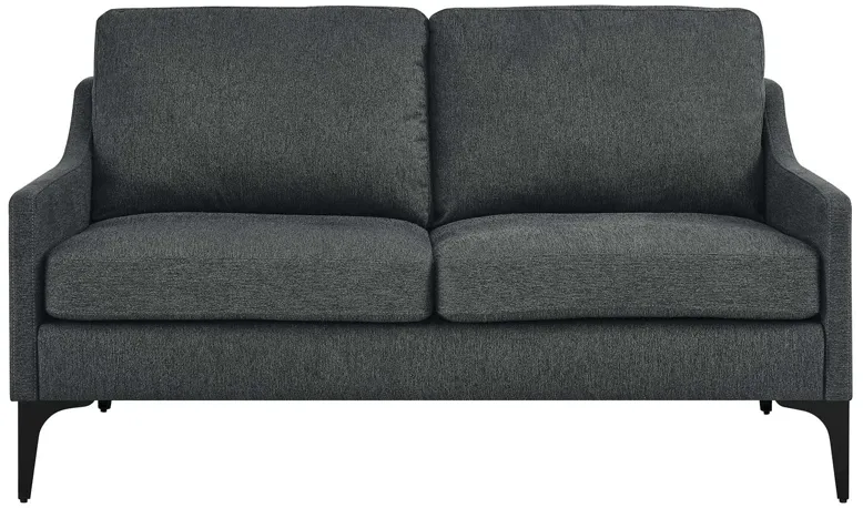 Corland Upholstered Fabric Loveseat Gray