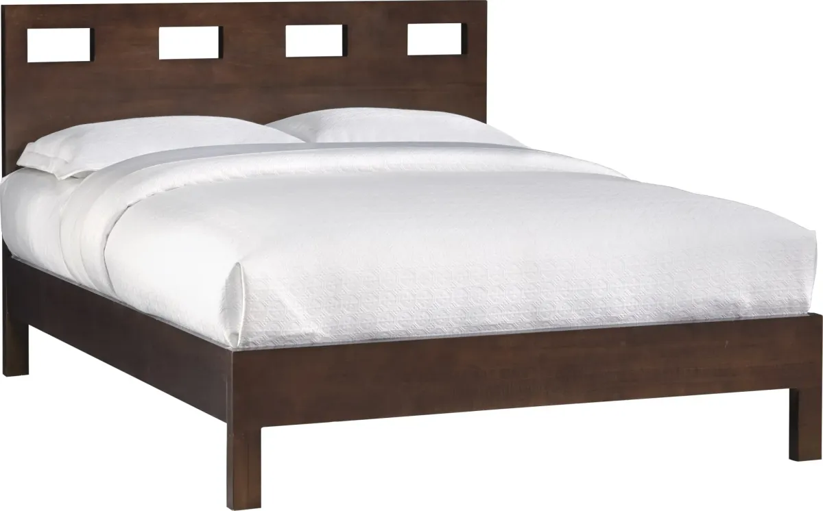 Riva Twin-size Platform Bed in Chocolate Brown