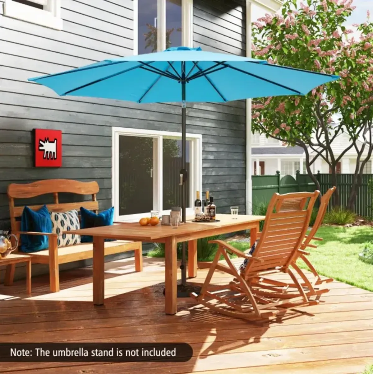 Hivvago 10 Feet Outdoor Patio Umbrella with Tilt Adjustment and Crank