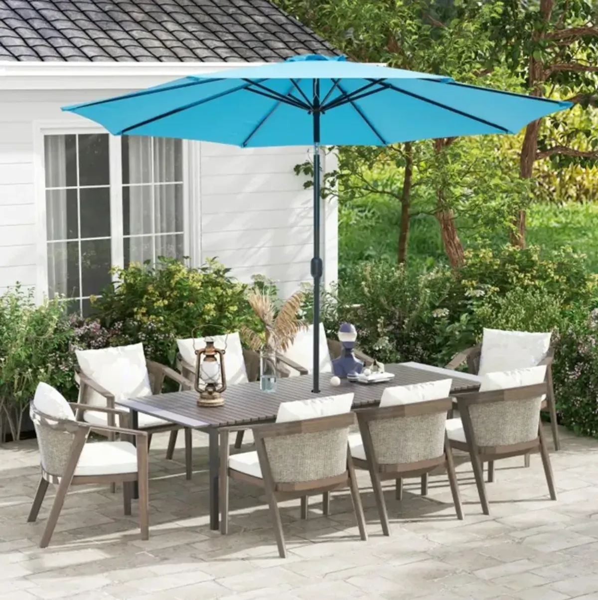 Hivvago 10 Feet Outdoor Patio Umbrella with Tilt Adjustment and Crank