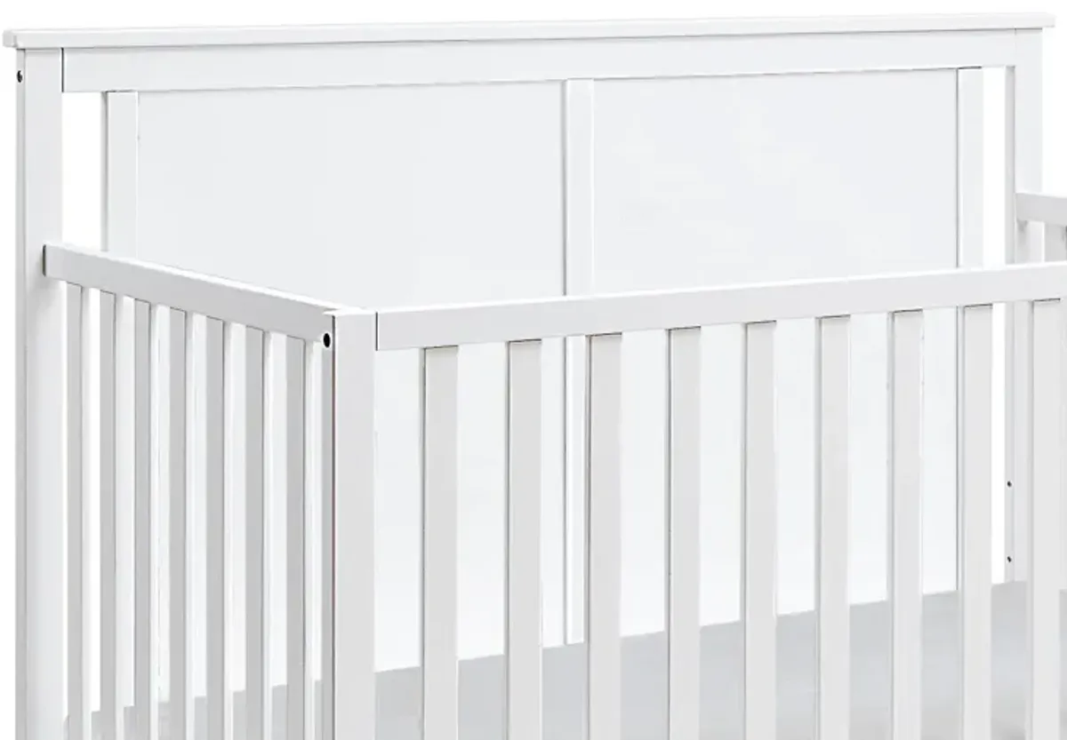 Suite Bebe Connelly Mini Crib White/Rockport Gray With Mattress Pad