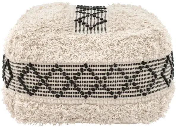 Pisco Ottoman Beige & Black