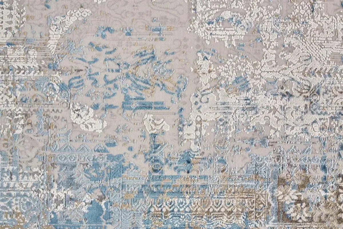 Cadiz 3890F Blue/Gray/Gold 3'1" x 10' Rug