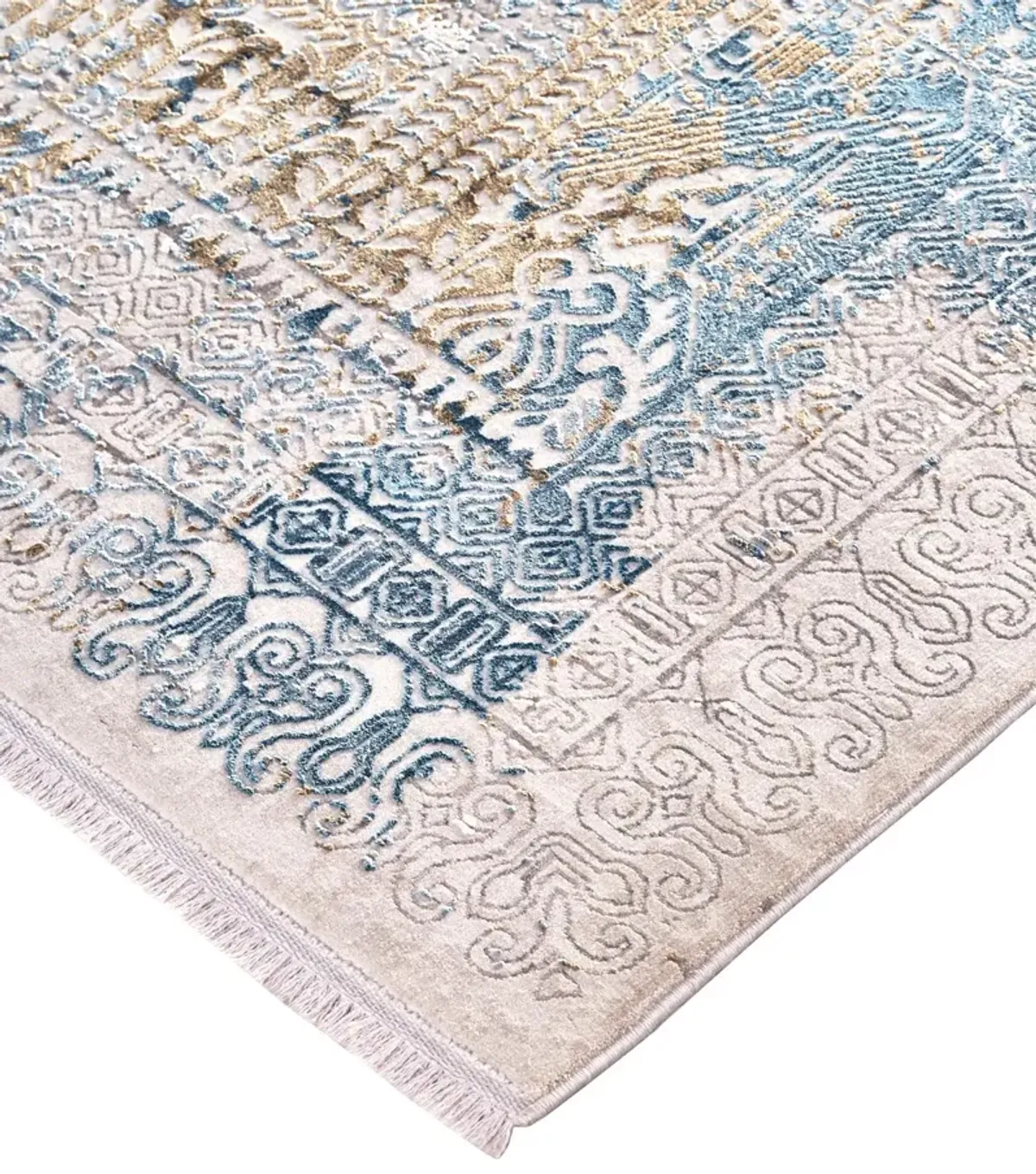 Cadiz 3890F Blue/Gray/Gold 3'1" x 10' Rug