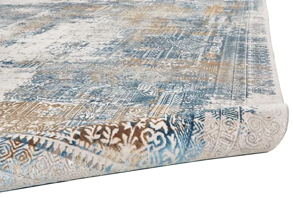 Cadiz 3890F Blue/Gray/Gold 3'1" x 10' Rug