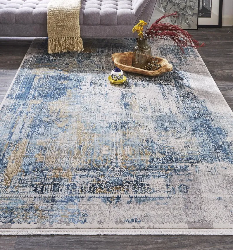 Cadiz 3890F Blue/Gray/Gold 3'1" x 10' Rug