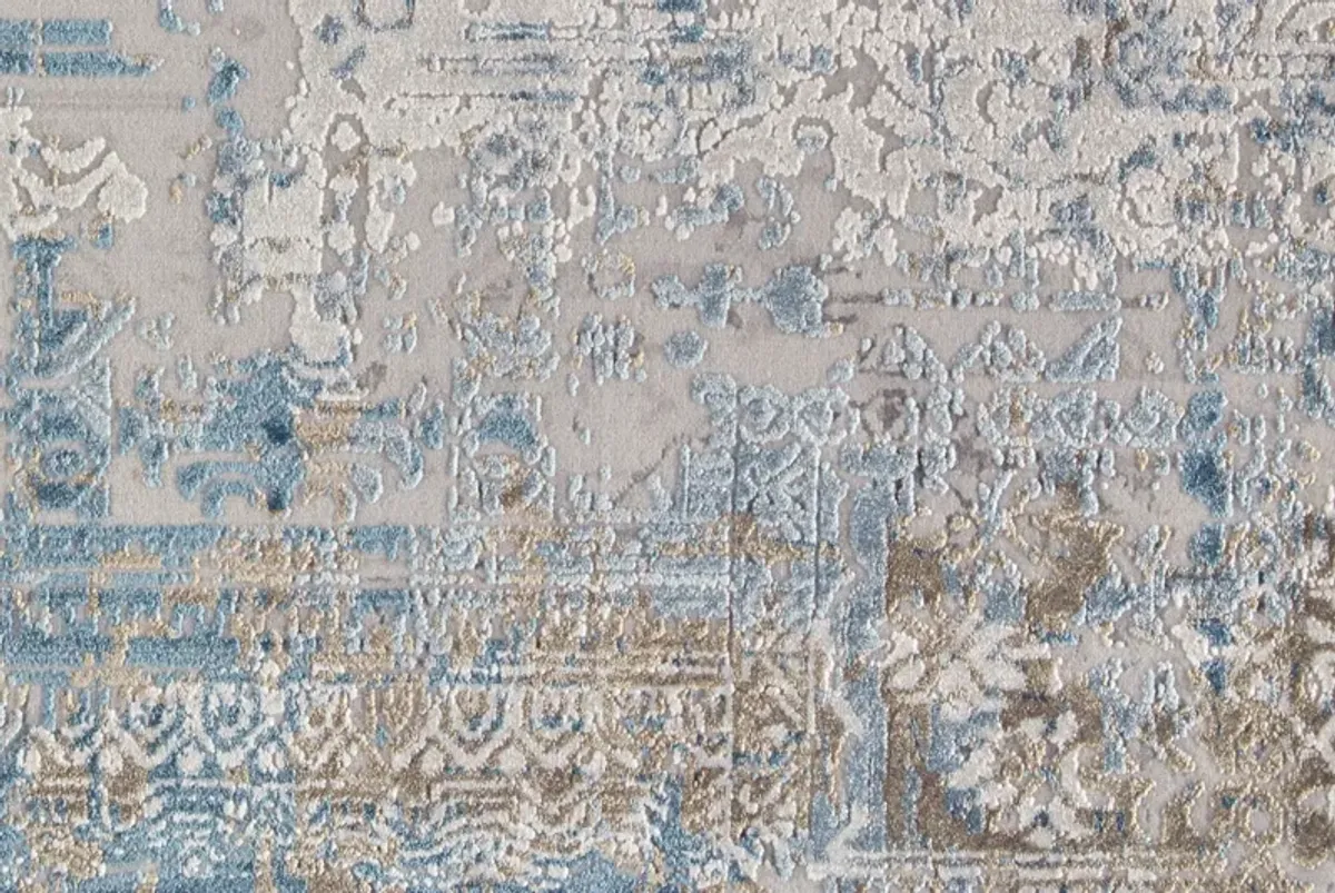 Cadiz 3890F Blue/Gray/Gold 3'1" x 10' Rug