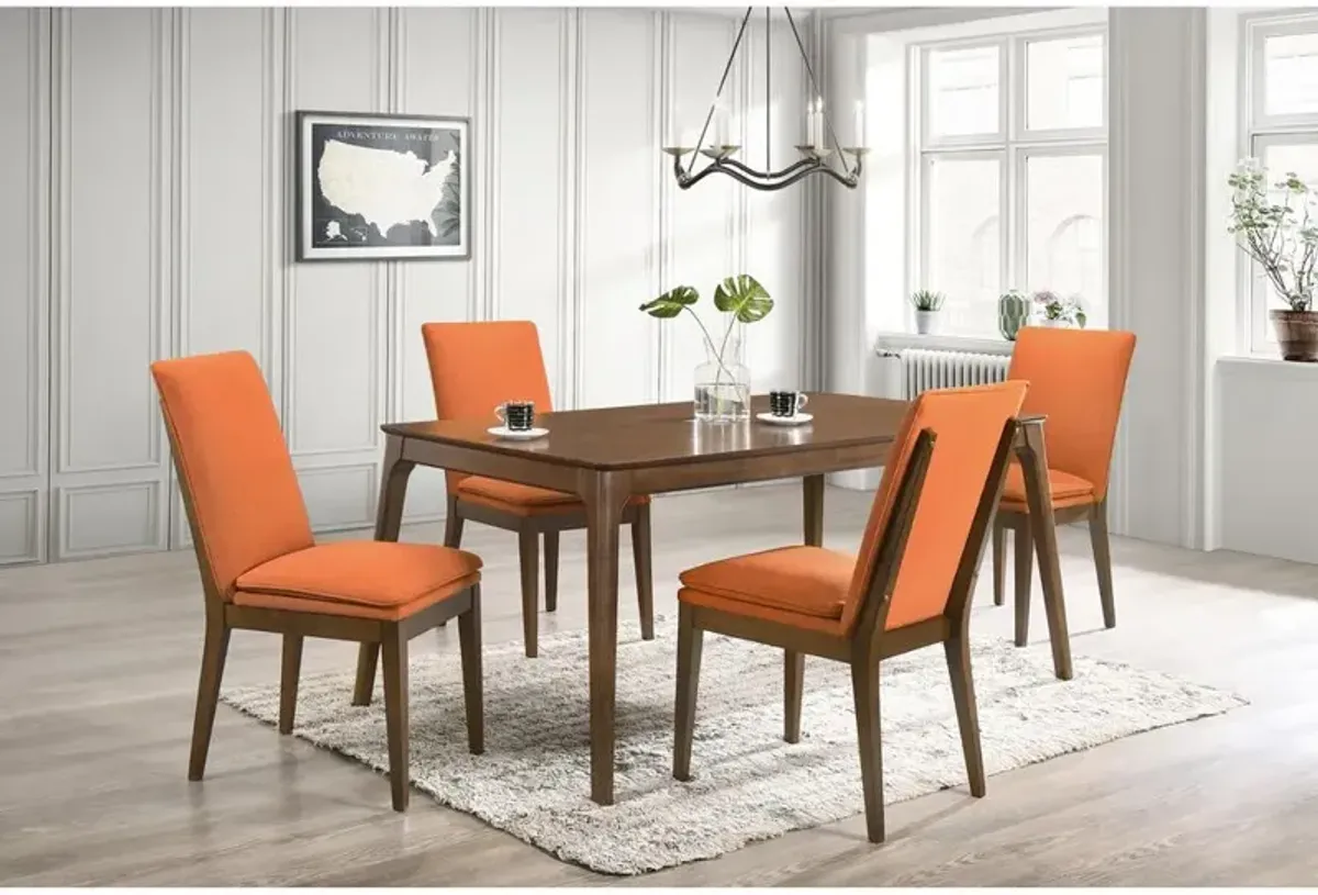 New Classic Furniture Maggie Dining Chair W/Terra Cotta Cushion-Walnut