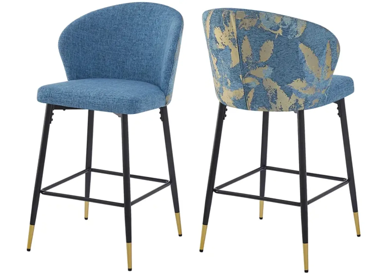 Merax Counter Height Jacquard Upholstered Bar Stools Set of 2