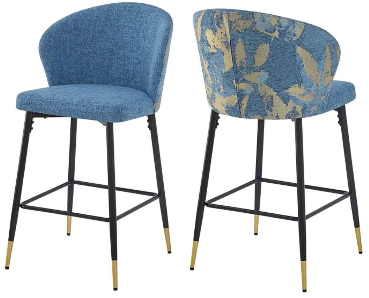 Merax Counter Height Jacquard Upholstered Bar Stools Set of 2